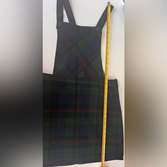 Forever 21 Jumper Dress Medium Plaid Navy Green NWT - Picture 5 of 6